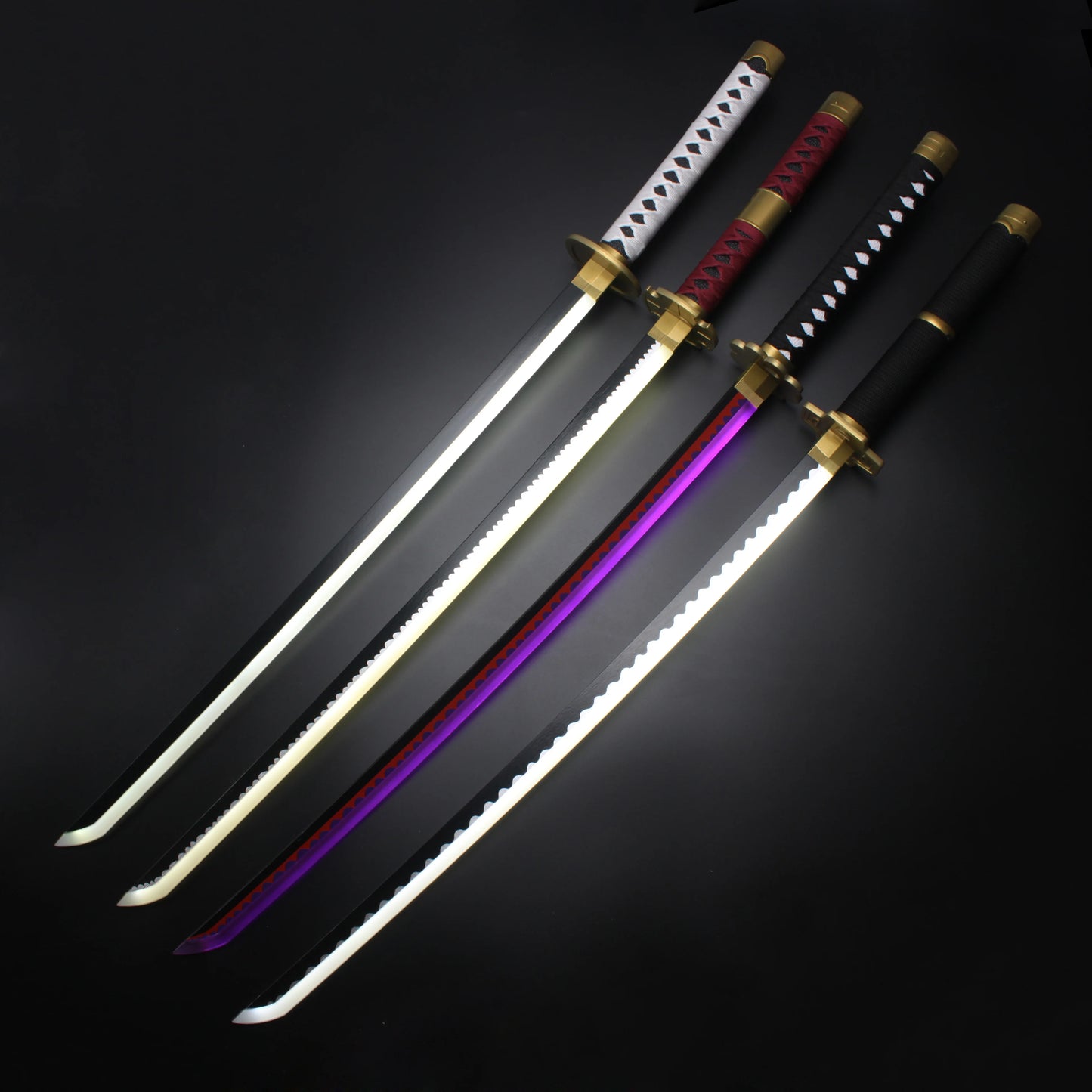 41″ LED Light Up Demon Slayer Sword Katana Japanese Anime Cosplay Samurai Swords Tanjiro Nichirin Sword withholder And Belt