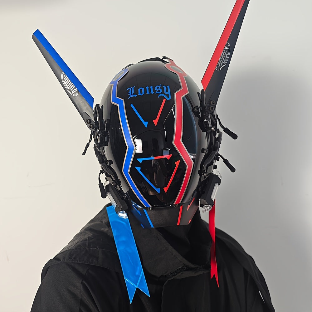 Cyberpunk LED Light-Up Mask For Men – Cool & Futuristic Style, Plastic Material, Perfect For Halloween