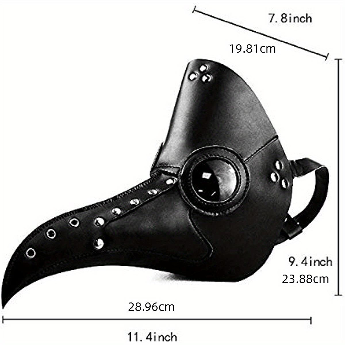 PU Leather Plague Doctor Mask, Halloween Mask Costume Props, Gift for Friend